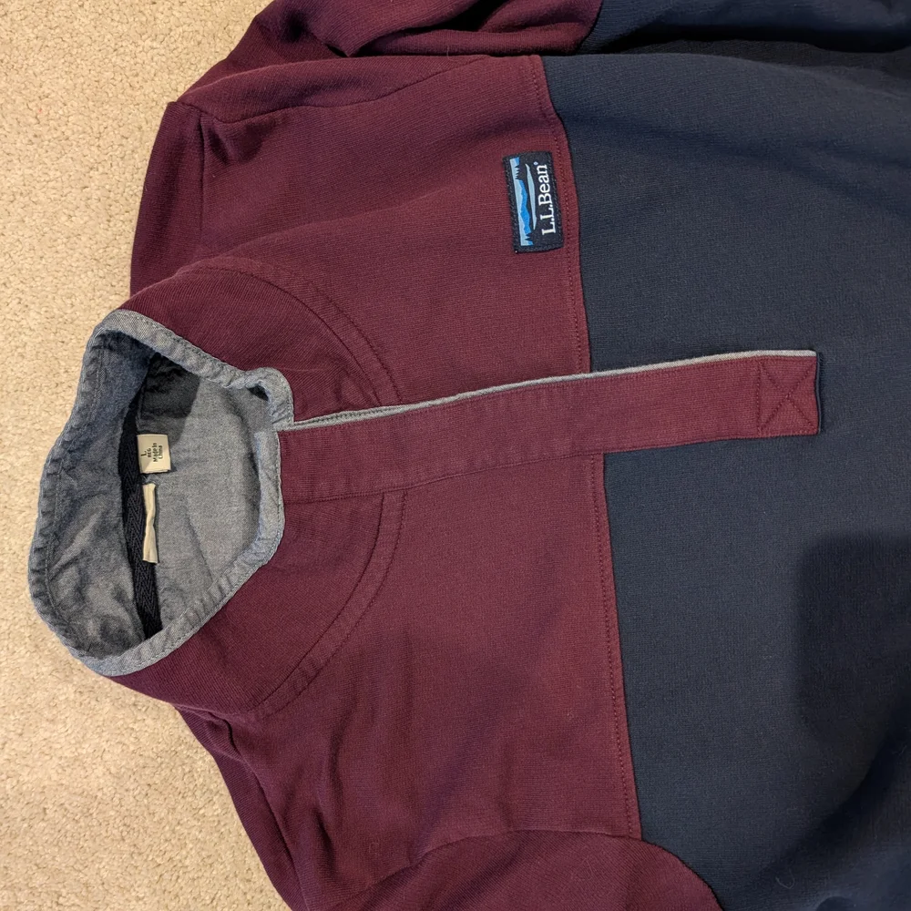 L.L. Bean Colorblock Long Sleeve Shirt - Picture 2 of 3